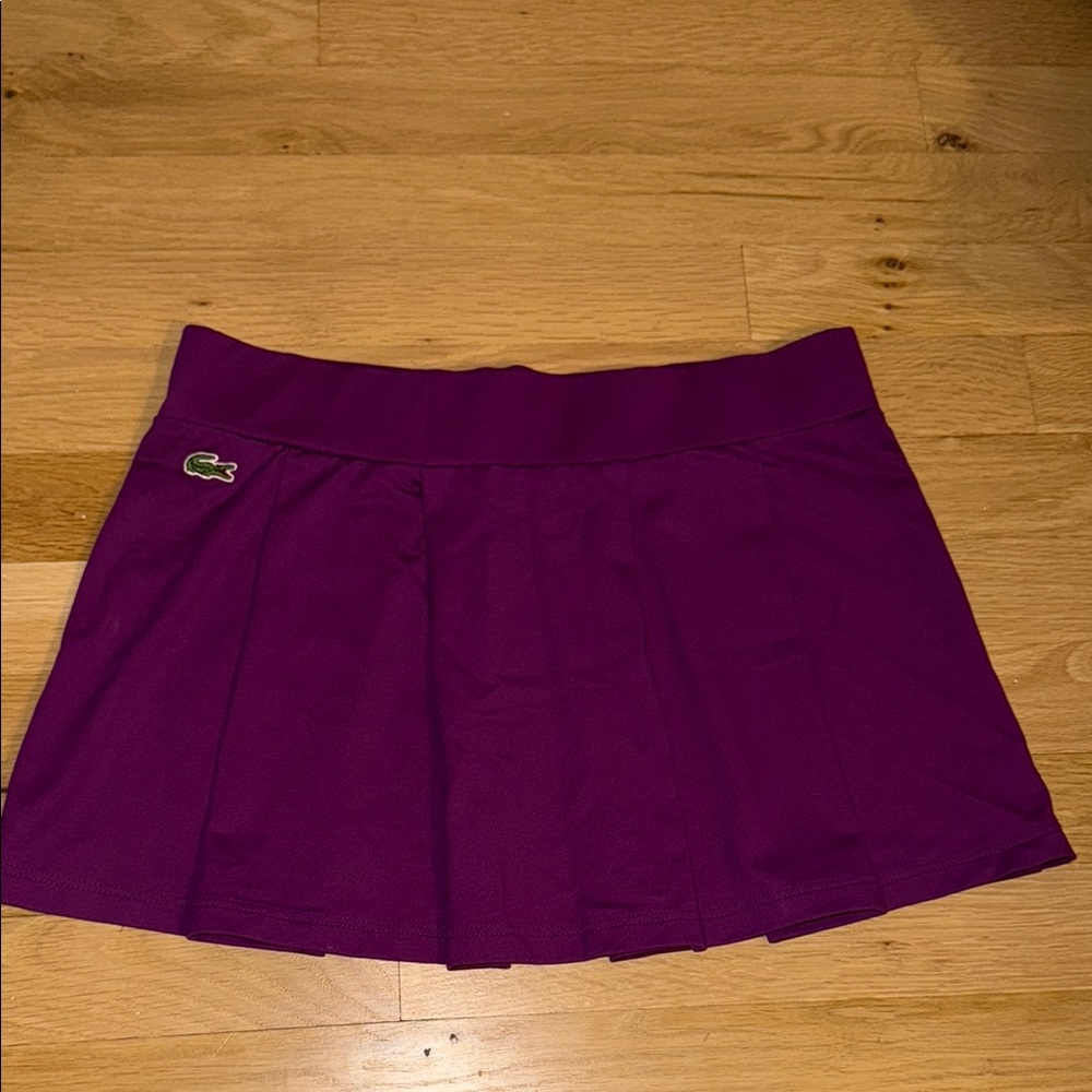 Excellent Lacoste Sport Women's pleated tennis golf fuschia purple skirt size 36 - Picture 2 of 7